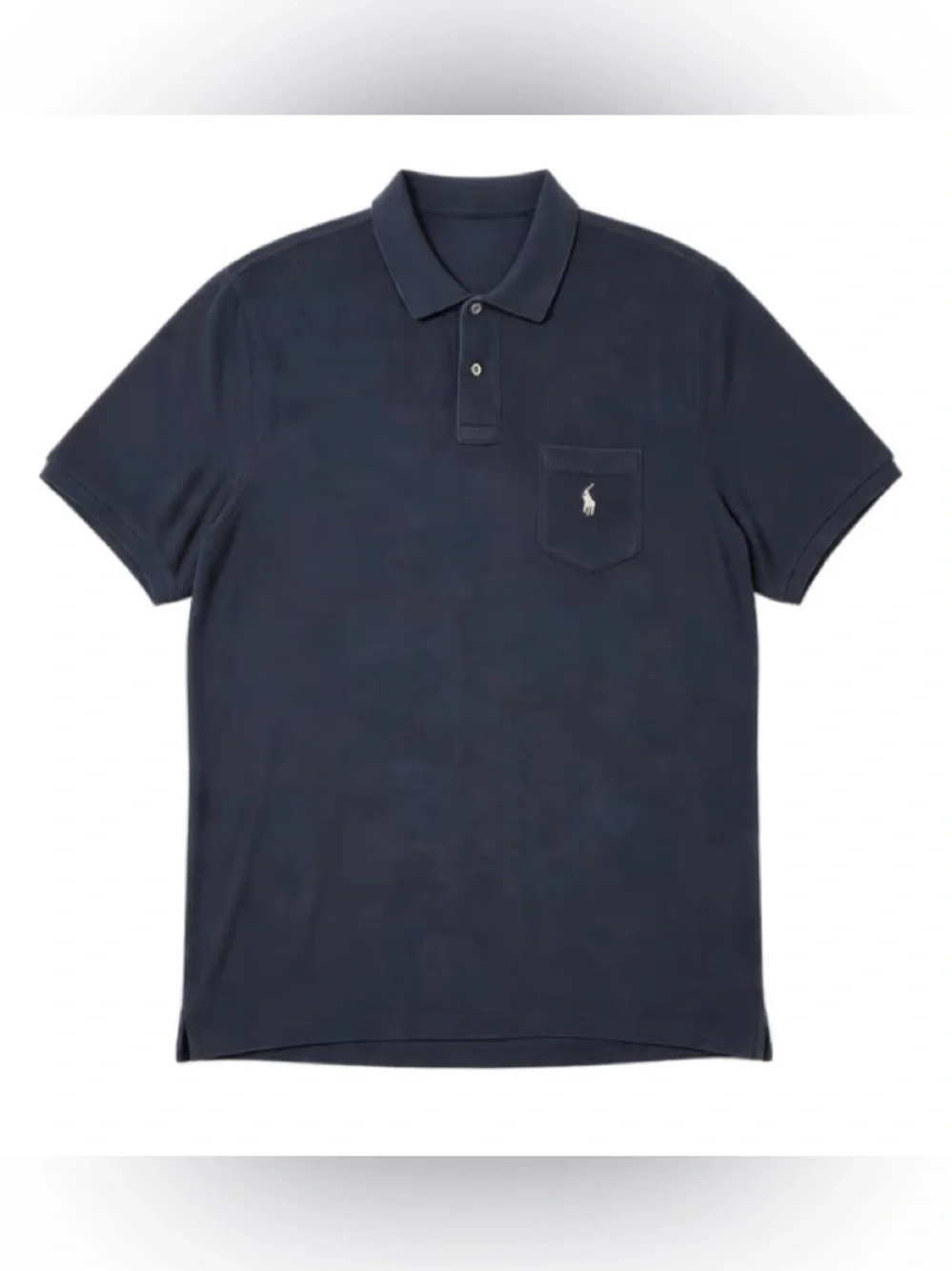 Authentic Polo Ralph Lauren Classic Fit Terry Cloth Polo in Navy Blue